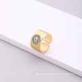 Shangjie Oem Anillo Hip Hop Punk Chunky Heart Open Ring sexy Lippenzirkon Ring Gold breites Band Gold plattiert Kupfer Ring